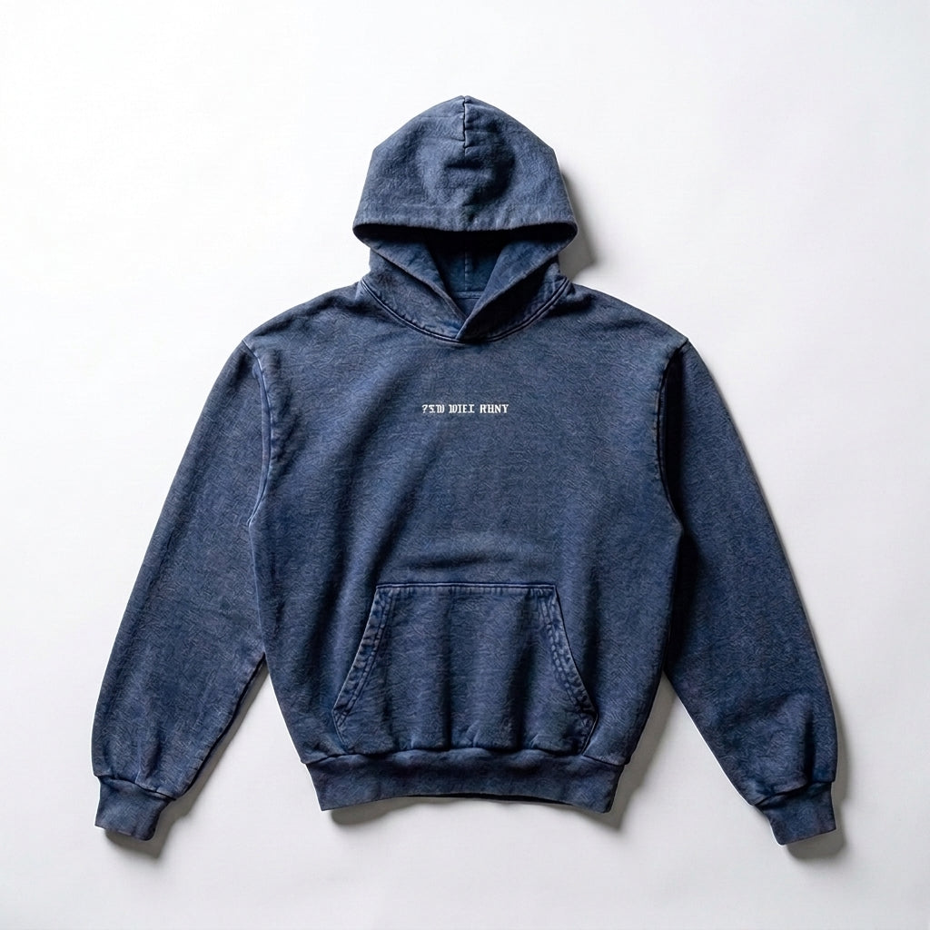 Heavyweight Mineral Wash Hoodie - Slate Blue