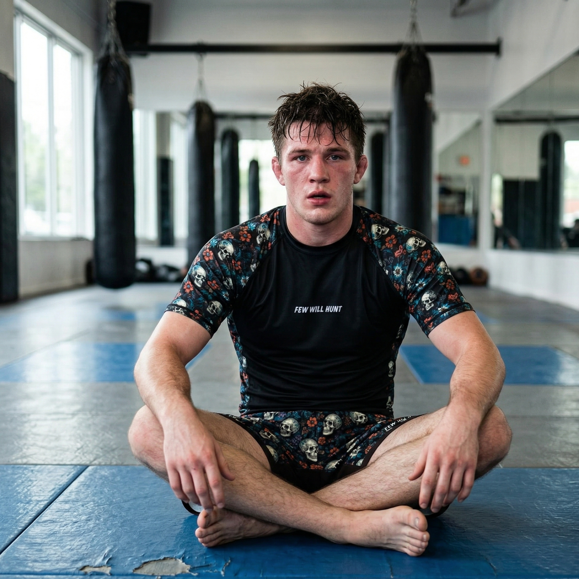 Floral Skull Rash Guard