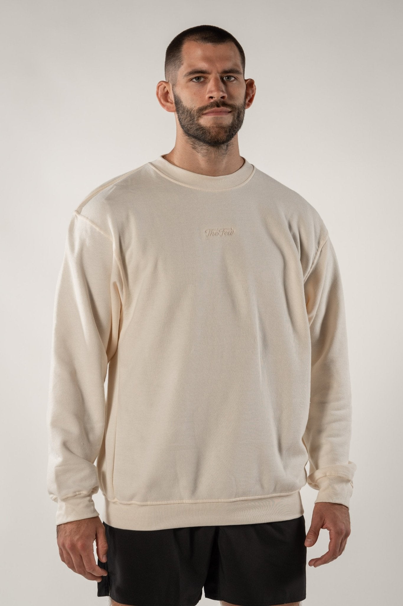 Pro Standard Taupe Script C Tonal Crewneck in Natural Size Small | Cavaliers