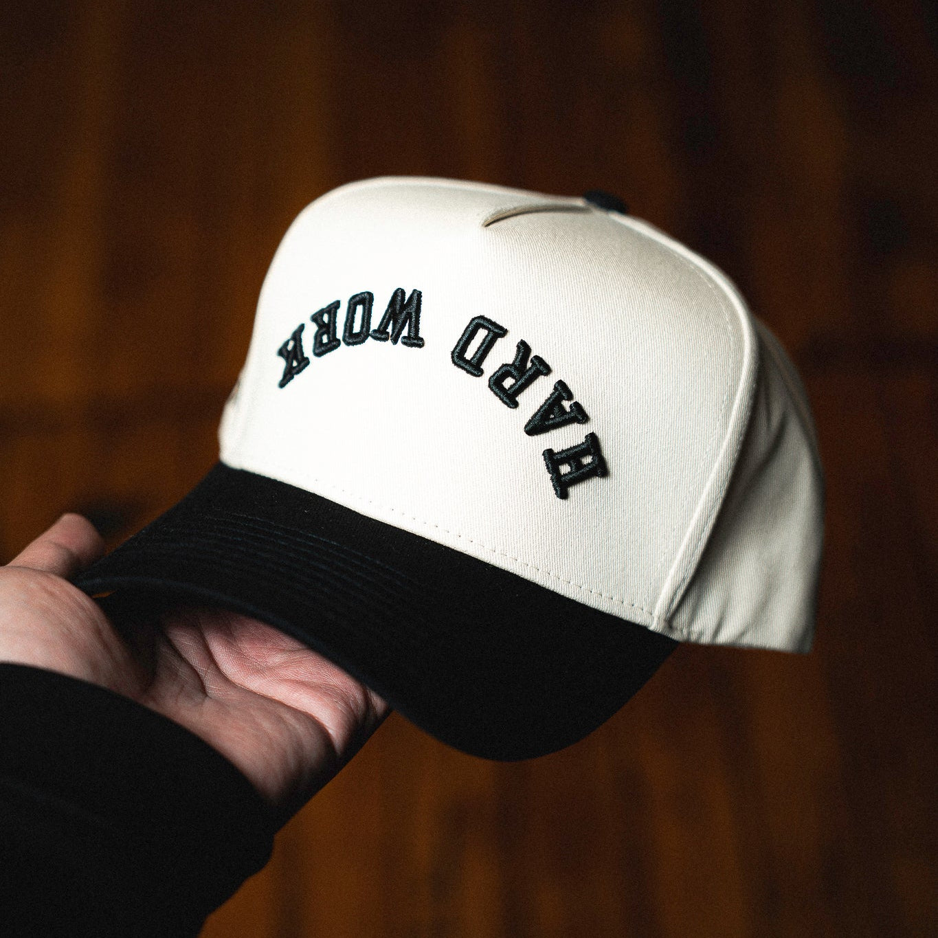 Hard Work Snapback - Cream
