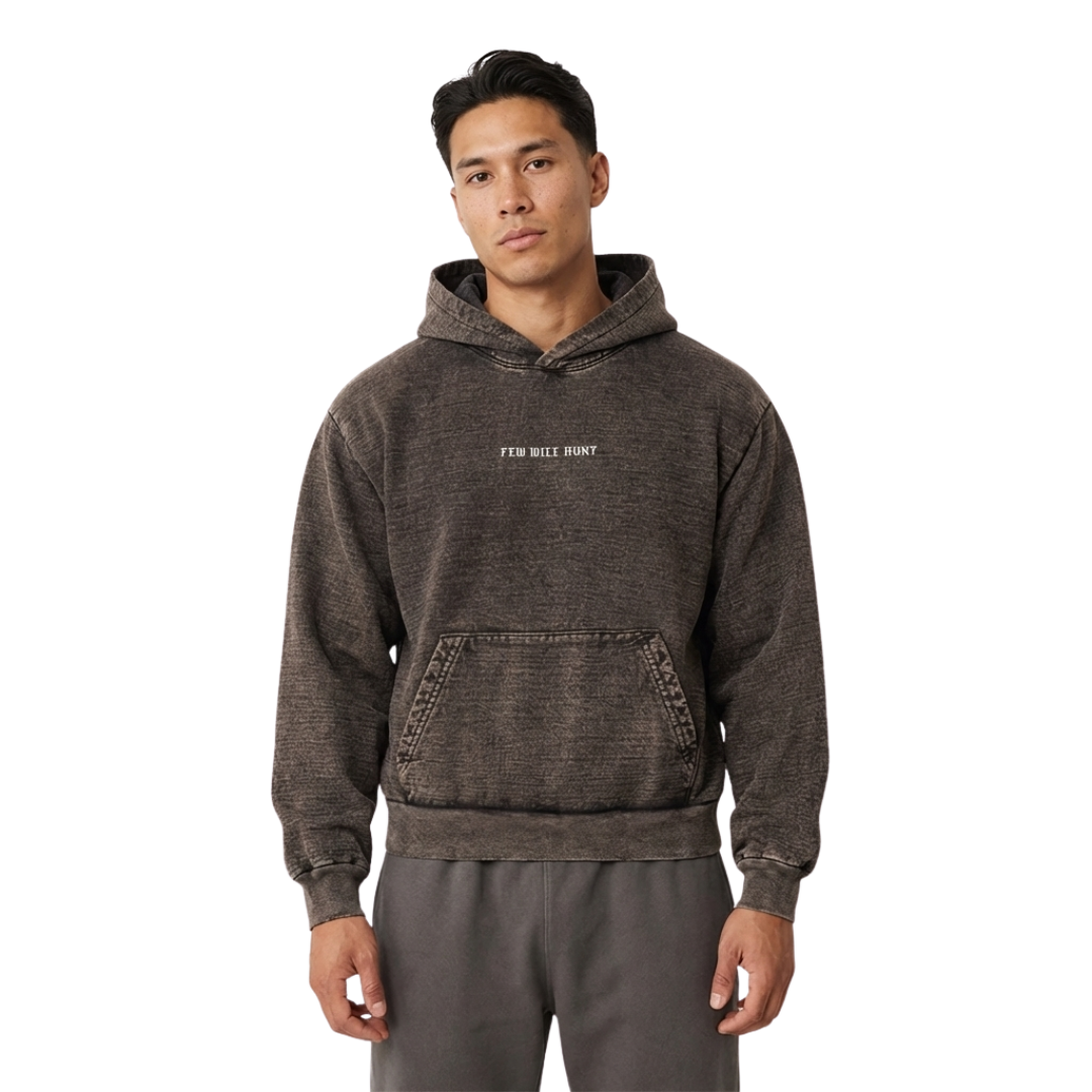 Heavyweight Mineral Wash Hoodie - Chocolate