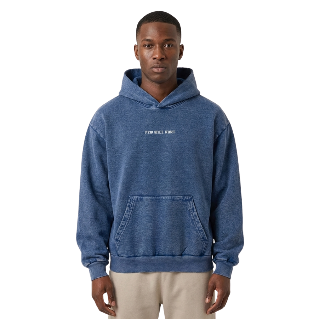 Heavyweight Mineral Wash Hoodie - Slate Blue