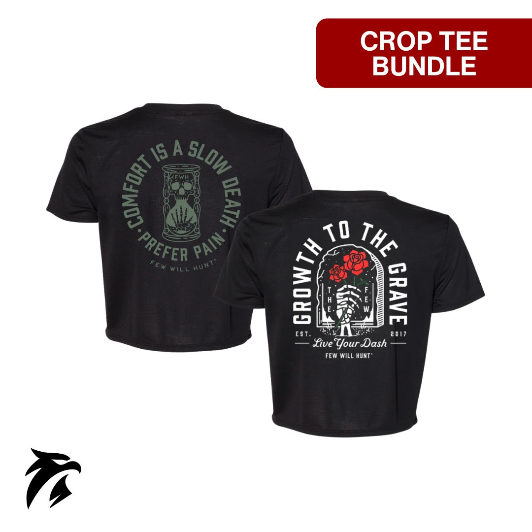 Pain + Growth to the Grave Crop Tee Bundle