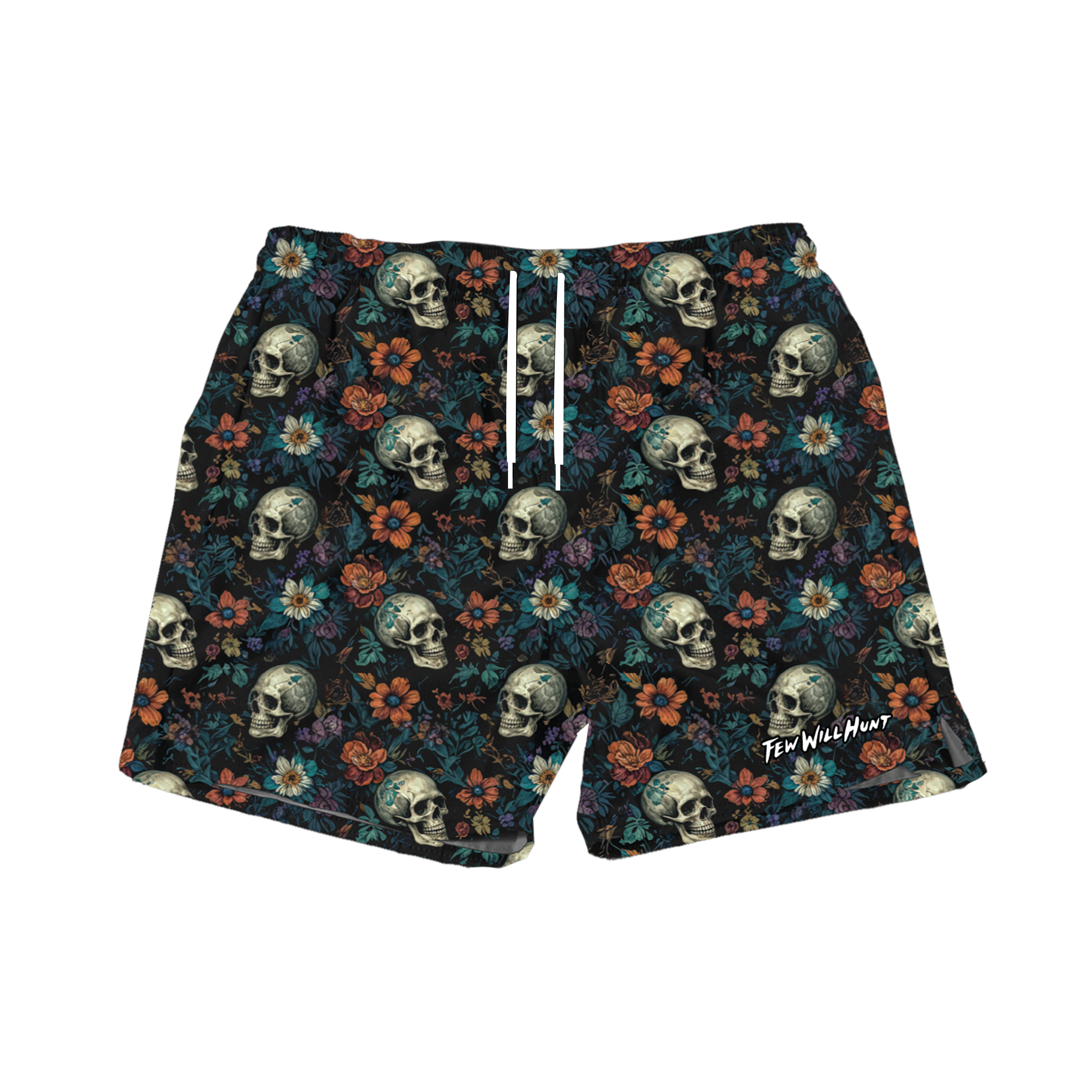 Floral Skull Athletic Short